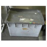 Big commercial type poly storage bin with lid, 32
