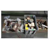 Three boxes of misc hardware parts pieces,