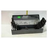 Huot partial drill bit set in metal organizer