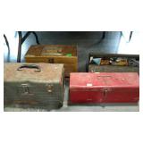 Tool box lot, 4 portable tool boxes 3 metal 1