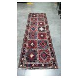 Wool oriental hallway runner rug, measures 116