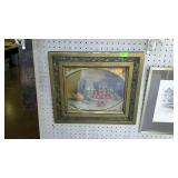 Print - fruit still life scene in gilt frame - 18