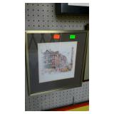 Wall art - street market scene, pencil signed,