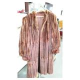 Ladies fur coat with hook & eye closure - no size
