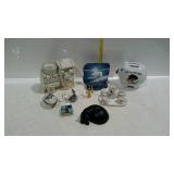 Trinkets - miniature tea set, pill box, piggy bank