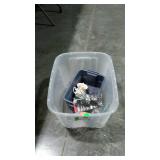 Misc - 18 gallon tote, no lid, safety glasses,