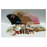 Hand fans - wood, cloth, paper, and plastic - 22