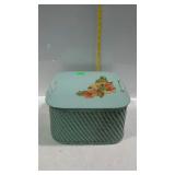 Sewing box, vintage wicker  - filled with sewing