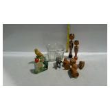 Misc - refrigerator dish with lid, figurines, etc