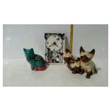 Cat lovers- two figurines, and one clock - battery