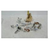 Collection on mini dog figures porcelain made,