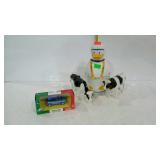 Toy lot, 2 Holstein cows, Donald Duck Boiling