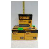 Three boxes of Dewalt 2 1/2" finish nails 2500