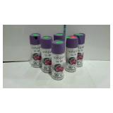 6 cans of Valspar silk purple spray paint