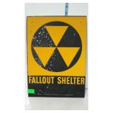 Sign tin Fallout Shelter sign 10w x 14" high