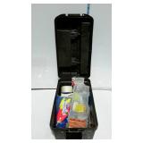 Plastic fishing tackle box with fishing tackle