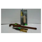 Tool lot, pipe wrench, tin snips, new adhesive
