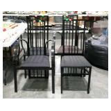 Set of 4 contemporary dining chairs, black metal