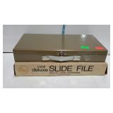 Loan metal deluxe slide file box for 35mm slides