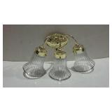 Wall light fixture. Three light sconce with glass