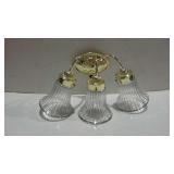 Wall light fixture. Three light sconce with glass