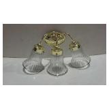 Wall light fixture. Three light sconce with glass