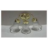 Wall light fixture. Three light sconce with glass