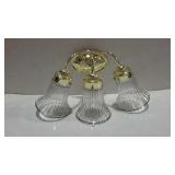 Wall light fixture. Three light sconce with glass