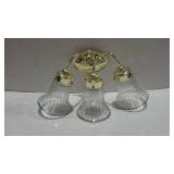 Wall light fixture. Three light sconce with glass