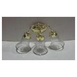 Wall light fixture. Three light sconce with glass