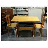 Pine breakfast table with 2 matching chairs 43 x