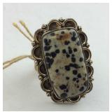.925 Sterling Dalmatian Jasper Ring Size 8 New In