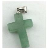 Light Green Jade 1" Cross Crucifix