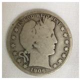 1906 D Barber Half Dollar