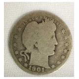 1901 Barber Quarter Dollar