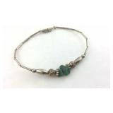 Tests Sterling 7.25" Malachite stone Bracelet