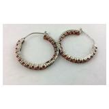 .925 Sterling 1"X1" Inside/Outside Orange stone