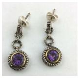 .925 Sterling T&C Hallmark Amethyst Dangle