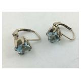 .925  Sterling Square Emerald Cut Blue Topaz