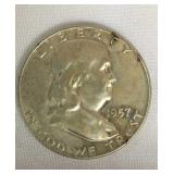 1957 D Franklin Half Dollar