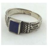 .925 Sterling Lapiz Lazulli Ring Size 7 3/4
