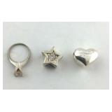 .925 Sterling Star, Heart, and Mini CZ Ring