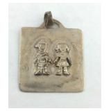 .925 Sterling 1 1/2" X1 1/4" Boy & Girl Pendant