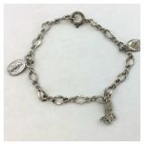 .925 Sterling Chain bracelet with 3
