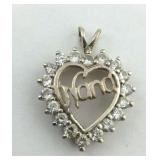 .925 Sterling Heart "NANA" pendant with CZ