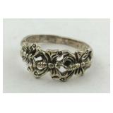 .925 Sterling 3 Butterflies Ring Size 7