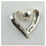 .925 Sterling "Mom I Love You always" Heart