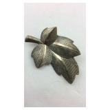 .925 Sterling silver Leaf Broach 1 5/8" Long