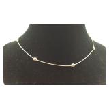 .925 Sterling 18" 5 Sterling Beaded Necklace