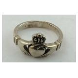 .925 Sterling Claddagh Ring Size 5.75